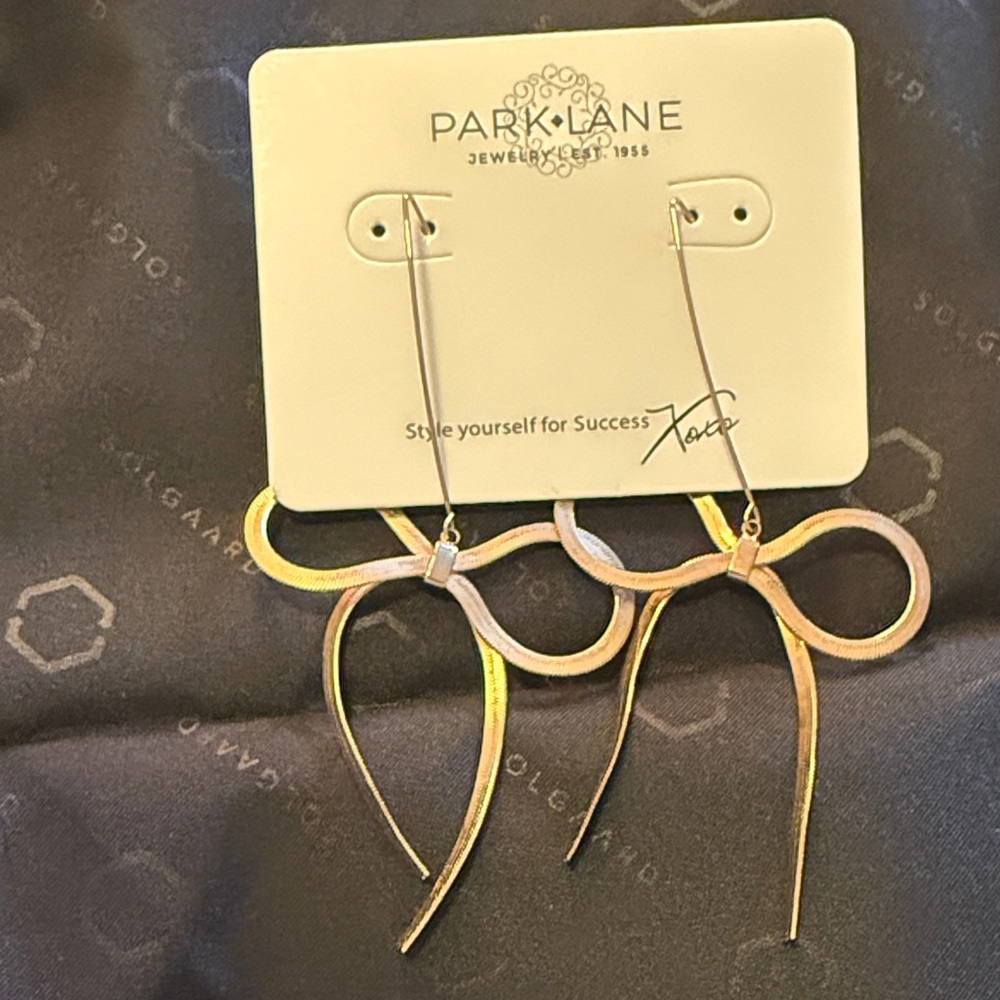 Park Lane Gold Ribbon Drop Earrings